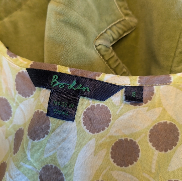 Boden • Floral Empire Waist Sleeveless Scoop Neck Cotton Summer Top - Picture 5 of 8